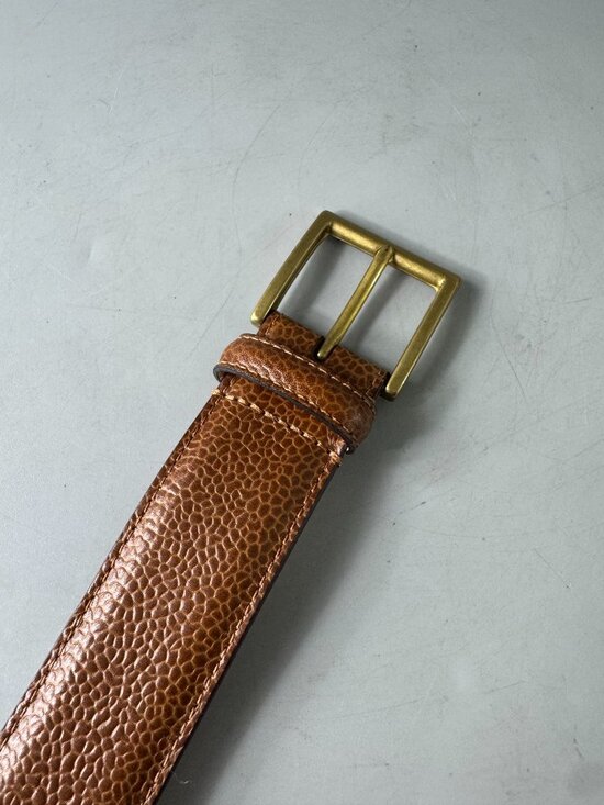 New Crockett & Jones Tan Scotch Grain Men\'s Belt, Size 36 main image 12